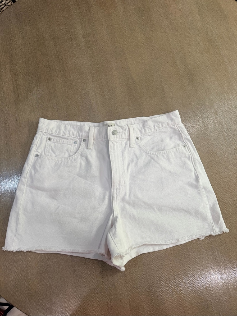 J. Crew White Denim High-Rise Jean Shorts